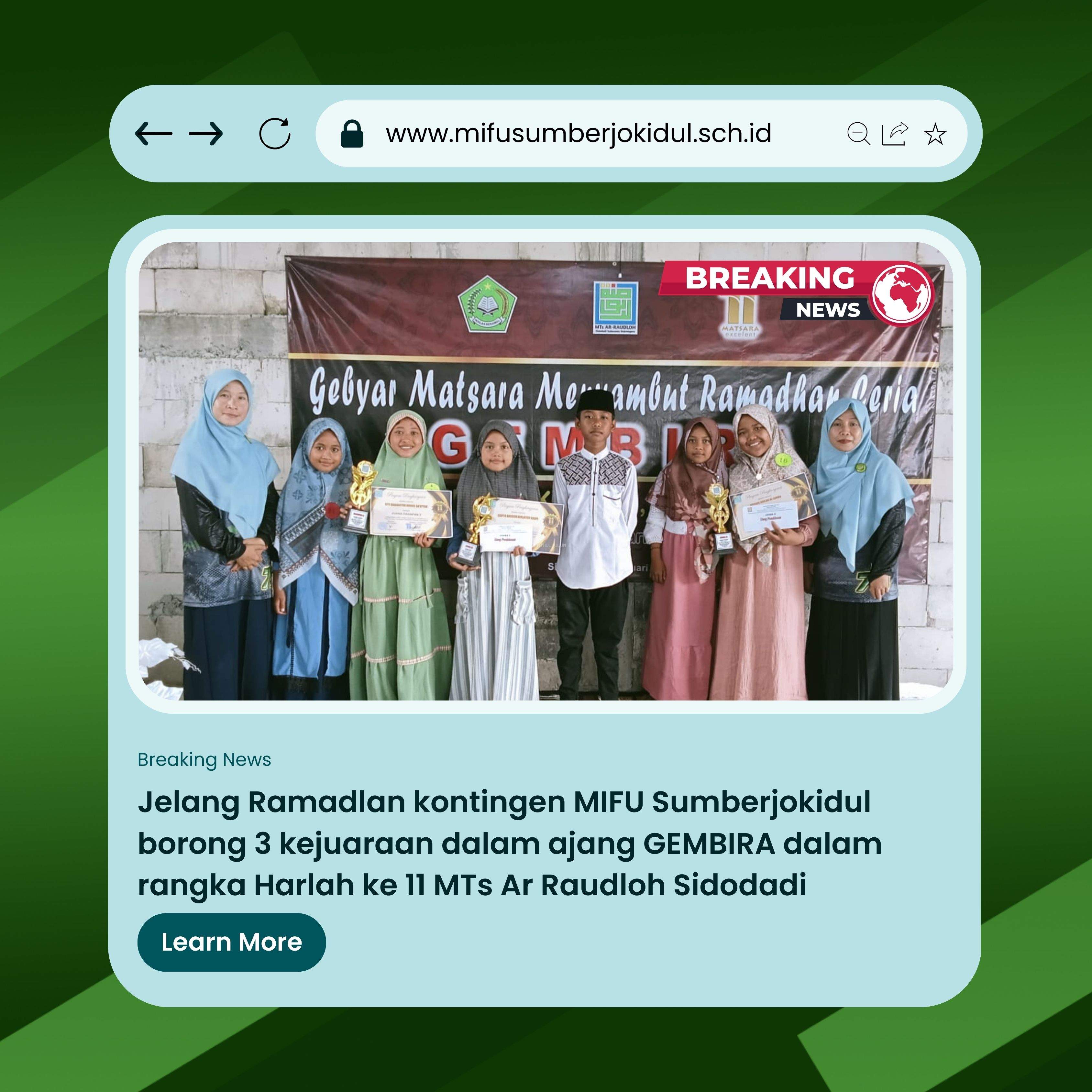 Jelang Ramadlan MI Fathul Ulum Sumberjokidul kembali borong 3 Kejuaraan